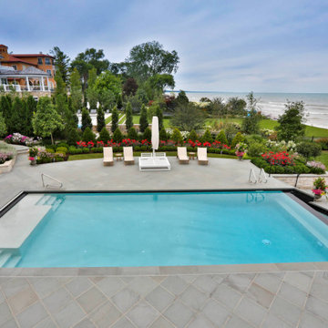 Wilmette, IL Rectilinear Swimming Pool with Separate Hot Tub