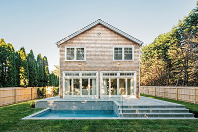 Inspiration for a coastal exterior home remodel in New York