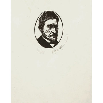 Leonard Baskin "Thomas Eakins" Woodcut