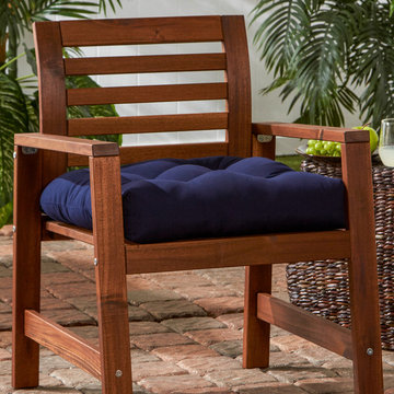 Teak Wood Chair with Rich Navy Cushion