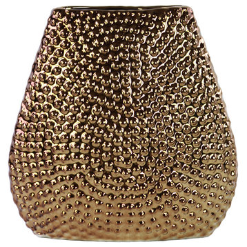 Stoneware Elliptical Bellied Vase, Bronze