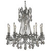 Versailles Pewter Chandelier, Smoke, French Cut, European, LED Bulb