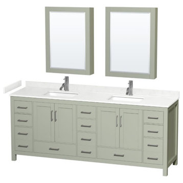 Wyndham Collection WCS141484D-VCA-MED Sheffield 84" - Light Green / White
