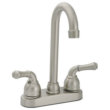 Tall Spout Bar Faucet, Brushed Nickel, High Arch Spout, Contempor