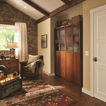 Craftsman Living Room Accessorized with Schlage Addison Style Accent Lever
