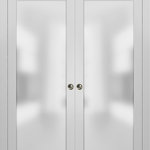 SARTODOORS - Planum 2102 Interior Sliding Closet Double Pocket Doors 60x80 White Silk - Planum - the doors of modern minimal design.