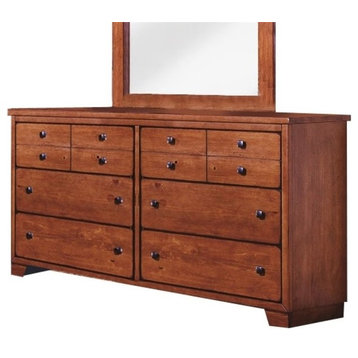 Progressive Furniture Diego 6 Wood Drawer Dresser in Cinnamon Pine