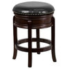 Flash Furniture  Wood Counter Bar Height Stool, Black With Cappuccino