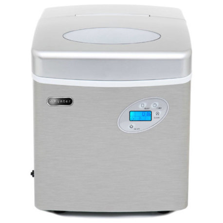 Portable Ice Maker With 49Lb Capacity Stainless Steel With Water Connection