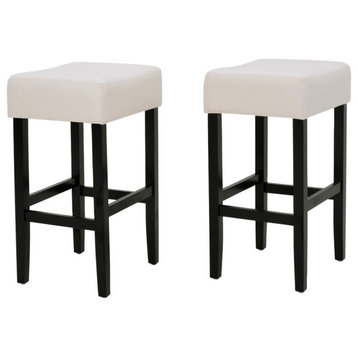 GDF Studio Coventry Fabric Backless Counter Stool, Set of 2, Beige
