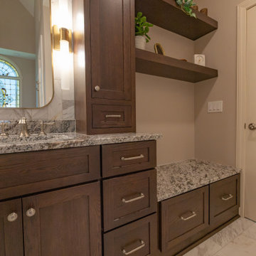 Leawood, Kansas Marble Wrapped Primary Bathroom Remodel