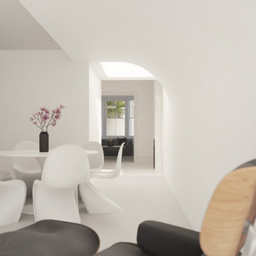 Arbery Road - Kitchen Diner - Minimal White - Curved Ceiling