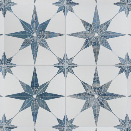 Cassis Stella Porcelain Floor and Wall Tile, Blue