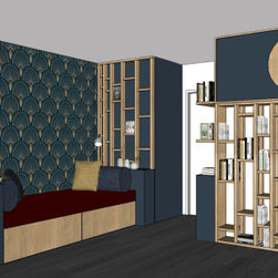 S&eacute;verine - une biblioth&egrave;que de style art d&eacute;co - 本棚