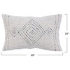 Cotton Lumbar Pillow with Embroidery and Gold Thread, Multicolor
