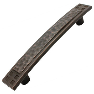 3-3/4" Center Hammered Mission Style Pull, Set of 3, Oil Rubbed Bronze