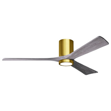 Irene-3HLK 60" Ceiling Fan, LED Light Kit, Brushed Brass/Barnwood Tone