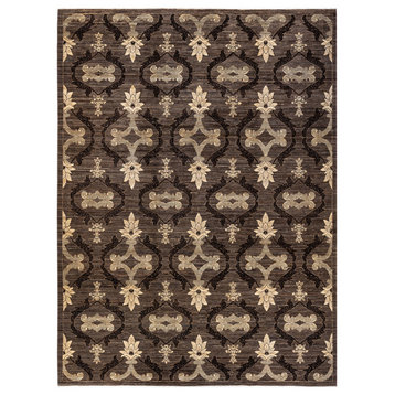 Eclectic, One-of-a-Kind Hand-Knotted Area Rug Brown, 9'1"x12'3"