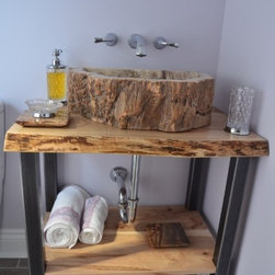 Reclaimed Maple Live Edge Slab Vanity - Bathroom Vanities And Sink Consoles