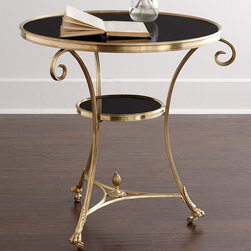 Global Views Black Granite Side Table - Side Tables And End Tables