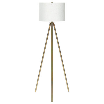 Lighting, 63"H, Floor Lamp, Brass Metal, Ivory/Cream Shade, Contemporary