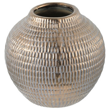 Tribal Chic Ceramic Pot/Vase, 6"x6", Set of 2