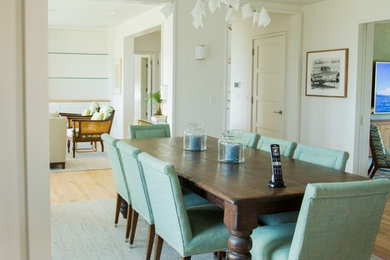 This is an example of a contemporary dining room in Devon.