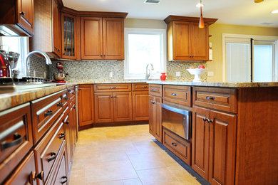 Example of a trendy kitchen design in New York
