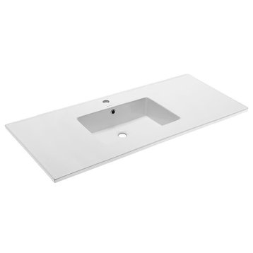 Swiss Madison SM-VT330 Voltaire 50" Ceramic Vanity Top - 1 - Glossy White