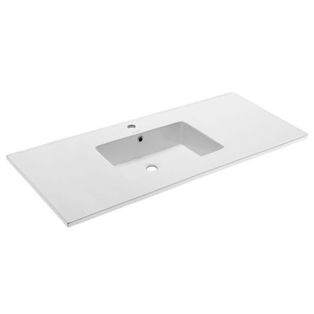 Swiss Madison SM-VT330 Voltaire 50" Ceramic Vanity Top - 1 - Glossy White