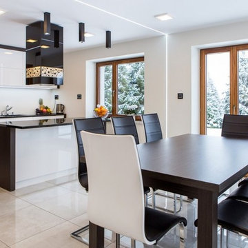 Modern Kitchen White High Gloss Cabinetry