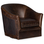 Hooker Furniture - Morrison Swivel Club Chair - With flared arms, a modern tub shape and contrasting solid leather accented by a novelty animal patterned leather, the Morrison Swivel Club Chair puts the spotlight on comfort. The contrasting leather covers are Columbus Chocolate and Nile Croc, both high-quality anilines.