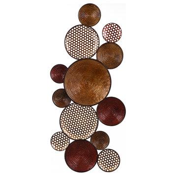 Nobu Multiple Size Circle Wall Art, Finishes of Copper and Bronze