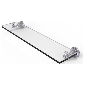 Dottingham 22 " Glass Vanity Shelf with Beveled Edges, Polished Chrome