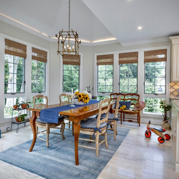 Casual Kitchen Dining with Vaulted Ceiling