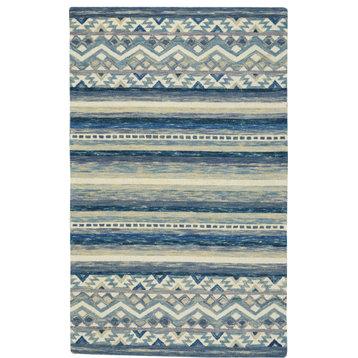 Capel Shakta-Kelim Shakta-Kelim Hand Tufted Area Rug 3'6"x5'6" Blue Rug