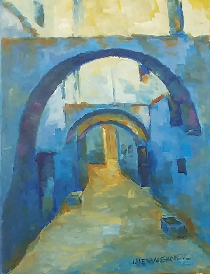 SOLD Moroccan Blue, 14x11, framed