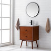 Eviva Caramel 24" Teak Mid Century Bathroom Vanity