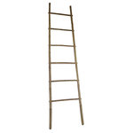 Master Garden Products - 6' Bamboo Ladder Rack, 18"W x 72"H - This beautiful bamboo ladder is uniquely designed to be used as a towel rack or as decor. Made of solid Tam Vong bamboo, also known as Calcutta, which is one of the strongest types of bamboo makes this ladder extremely sturdy. The natural texture of the bamboo is sand finished for indoor use. To enhance the look and add protection, it is finished with an all natural cashew nut oil. 6'H Top of ladder 17"W, bottom of ladder 21"W.