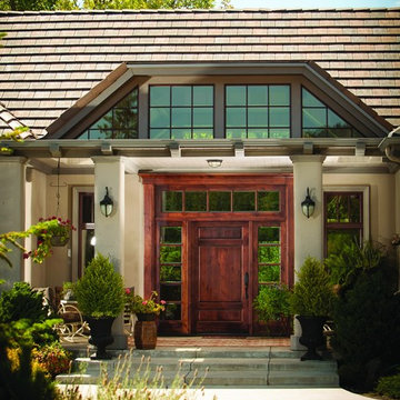 Rogue Valley Entry Doors - Quality built all wood walnut entry with sidelites