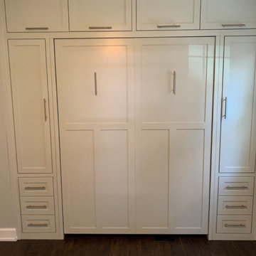 Custom Built-In Shaker Queen Murphy Wall Bed with Surround Cabinets