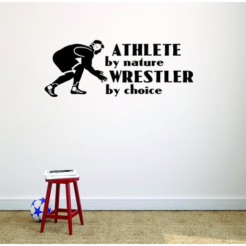 Decal, Athlete By Nature Wrestler By Choice Wrestling Logo Icon, 20x40"