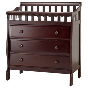Orbelle Oneman Modern New Zealand Pine Solid Wood Changing Tables in Espresso