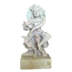 Mogul Interior - Hand-Carved Lord Shiva Dancing Stone Statue - Decorative Objects And Figurines