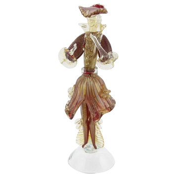 GlassOfVenice Murano Glass Venetian Goldonian Gentleman - Red and Gold