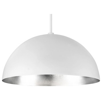 Yolo LED Pendant in Silver Leaf/White
