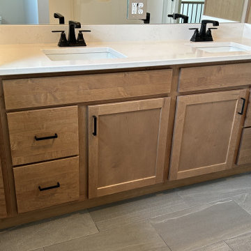 Shoji White and Rustic Beech Almond Kitchen Design