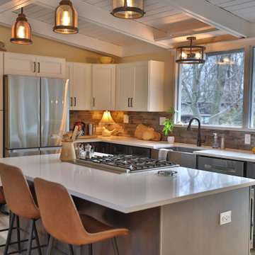 Rustic Kitchen Remodel in Maryland City, MD with a white kitchen countertop