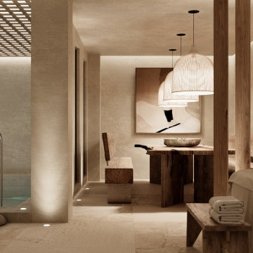 Small spa complex with a sauna, cold pool and relaxation areas in Brussels