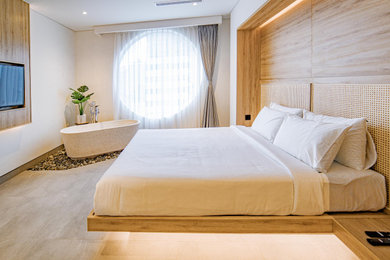 Large minimalist home design photo in Other